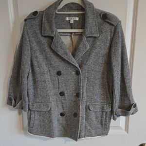 Cabi 393 Shrunken Knit Peacoat Heather Gray Size XL